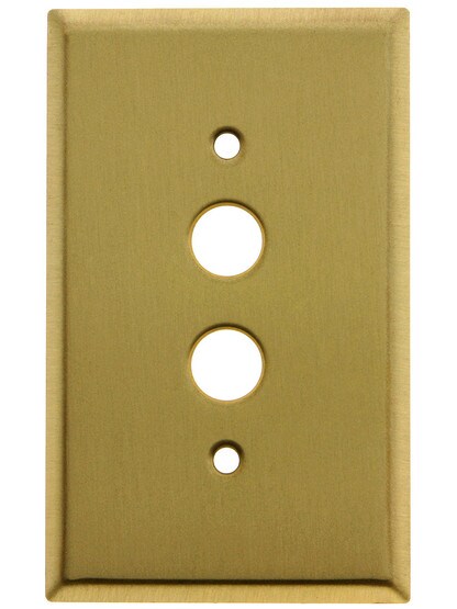 Classic Push Button Switch Plate In Pressed Brass or Steel